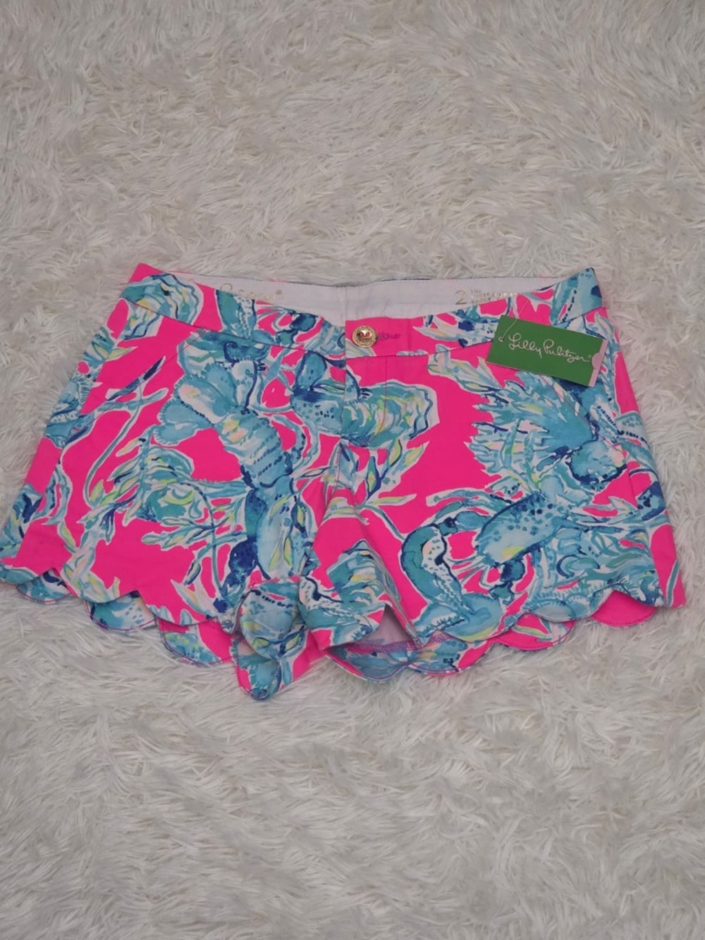 NWT Lilly Pulitzer Buttercup Shorts "Lobsters In Love"